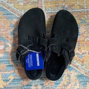 NWT Birkenstock suede-shearling lined clogs